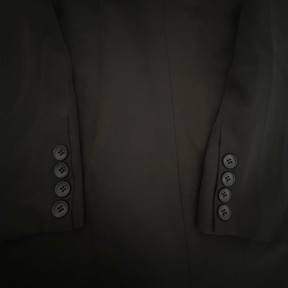 Black Double-Breasted Women's BLAZER Dress/sheer pleated midi Skirt size L NWT - Picture 12 of 16